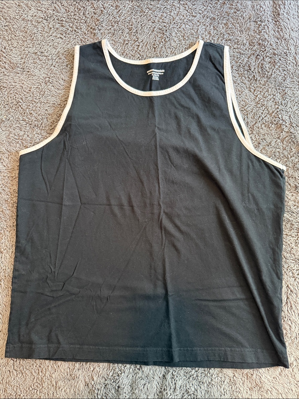 Amazon Essentials Black Tank Top with White Trim